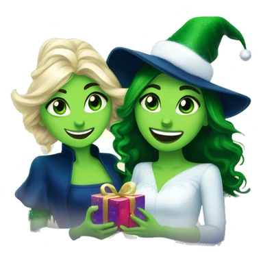Elphaba & Glinda celebrating Christmas  sticker