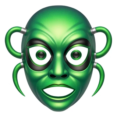 glitter green toxic mask sticker