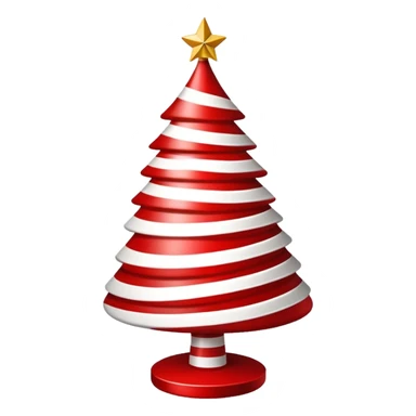 Red and white striped Christmas gree sticker