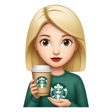 A girl with Starbucks in her hand and a sassy ￼ attitude sticker