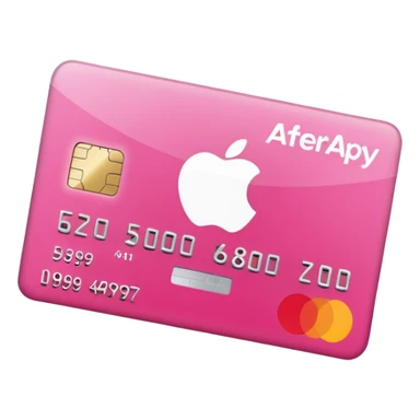 pink big afterpay word on a credit card sticker