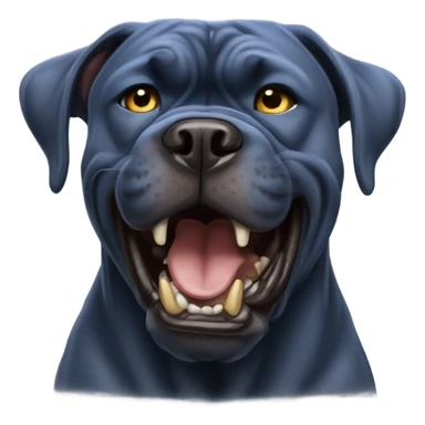 Blue and gold Cane Corso showing its teeth while snarling. sticker