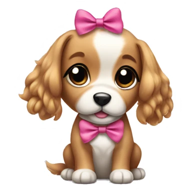 a cute puppy with hair bows  sticker