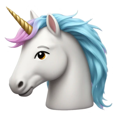 unicorn with hair blowing in wind sticker