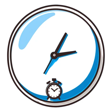 Earth globe with a small clock in the bottom corner sticker