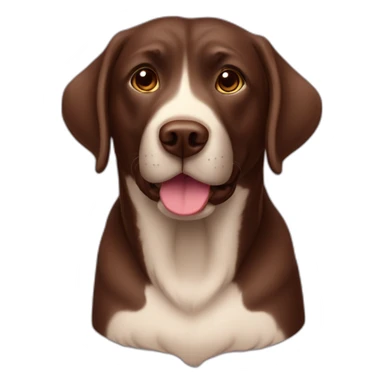 Chocolate labradador with name “Haru” sticker