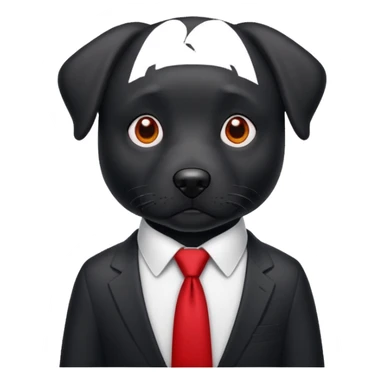 black dog with red tie,white shirt sticker