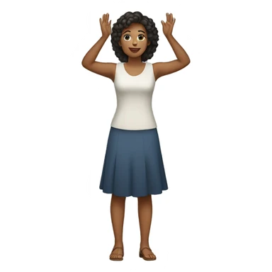 Woman (full-body) (hands raised) sticker