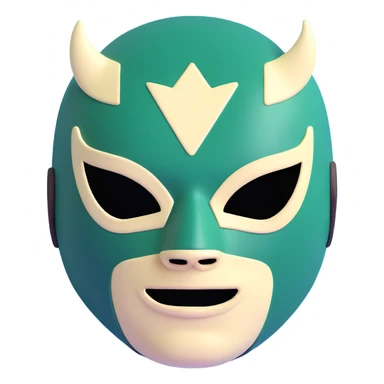forest green, cream, and Carolina blue luchador mask sticker