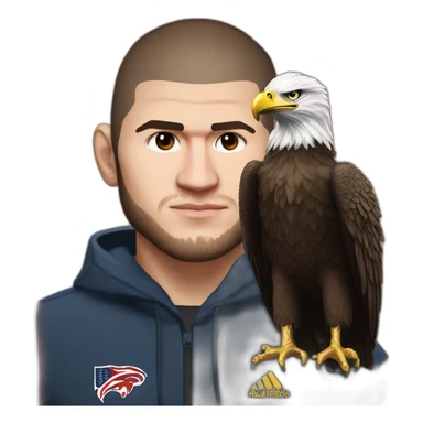 Khabib nurmagomedov with eagle sticker
