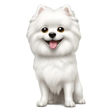 white spitz dog standing on hind legs and bichon sticker