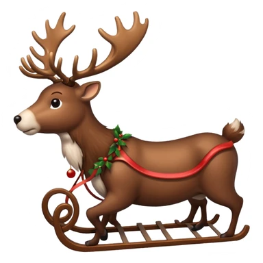reindeer with sleigh sticker