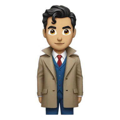 superman in a business suit and a trench coat takes the stand sticker