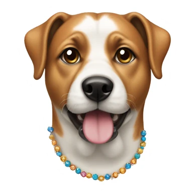 Dog with bead earrings on ears sticker