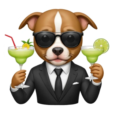 Pitbull holding a margarita with sunglasses on  sticker