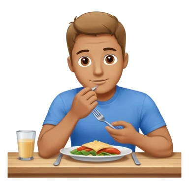 a man is having lunch at the table sticker