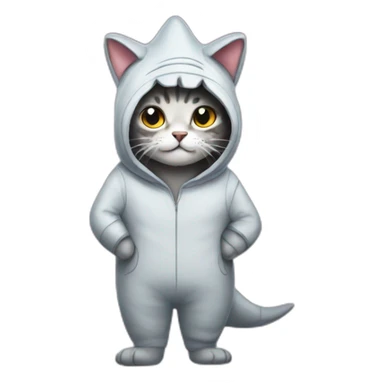 cat in a shark onesie sticker