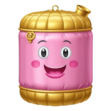 gold rococo pink inflatable ornate spam can sticker
