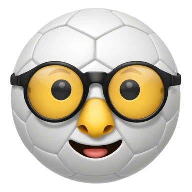 soccer ball wearing joke glasses and nose sticker