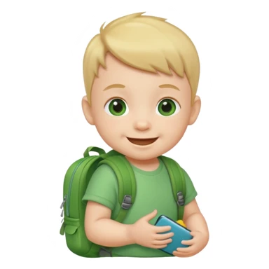 baby baby wear green backpack sticker