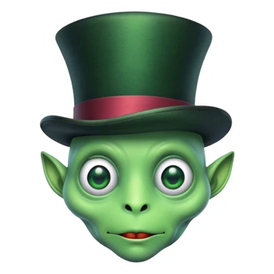 Alien with top hat and monocle sticker