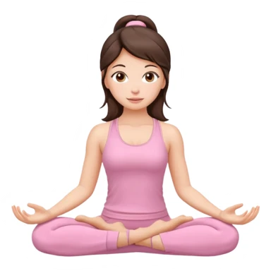 brunette yoga girl light pink clothes n sticker