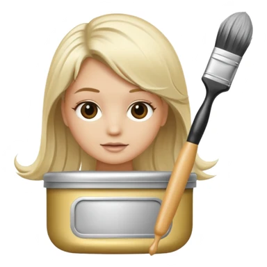 tube of blonde hair dye with a brush next to it sticker