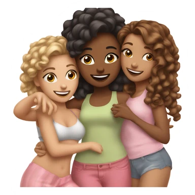 Girls trio besties sticker