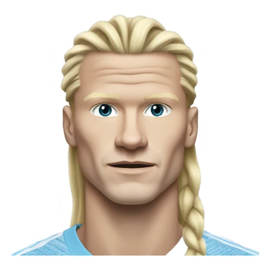 Erling Haaland with long hairs Manchester City sticker