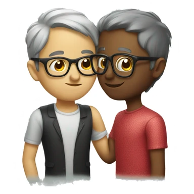 kiss with glasses sticker