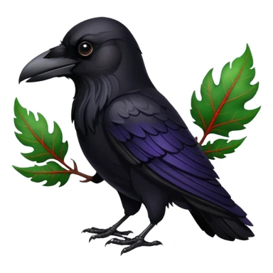 A raven holding a weirwood leaf sticker