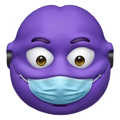 Grimace wearing surgical mask sticker