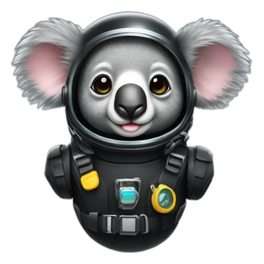 koala in black shiny diving suit sticker
