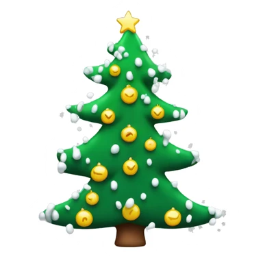Christmas tree with white snowflakes sticker