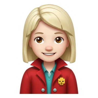 Minecraft villager wearing a red coat sticker