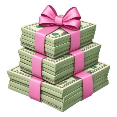 Money with pink bows sticker