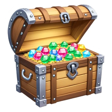 unlocked treasure chest glowing from the inside money,gems, RPG game style sticker