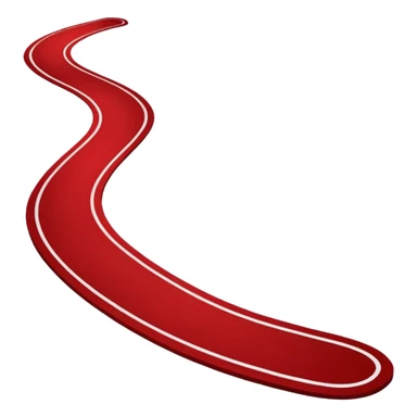 Minimalist emoji-style sticker of a blood-red carpet shaped like a thick trail or drop, flat vector design, no shadows. sticker