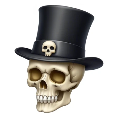 Skull wearing a tophat sticker