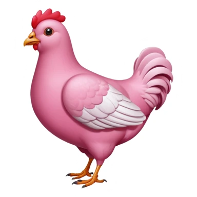 An pink pigeon eating heart shaped chicken  sticker