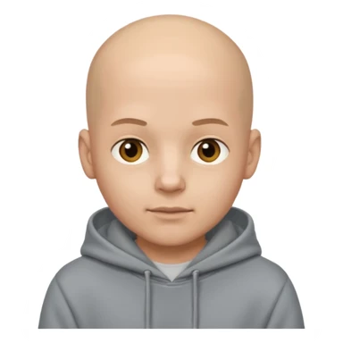 Bald boy in hoody sticker