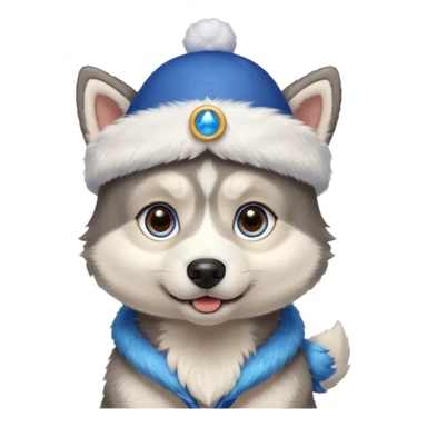 Pups husky in new yaer hat sticker