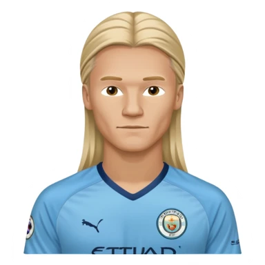 Erling Haaland long hair doing the lotus Manchester city  sticker