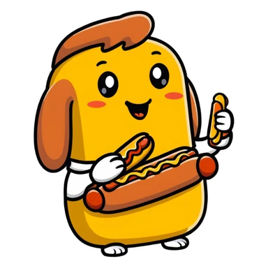 yo comiendo un hot dog sticker