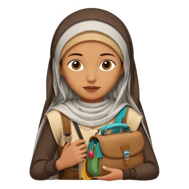 Woman + veil + satchel,Desert Nomads. sticker