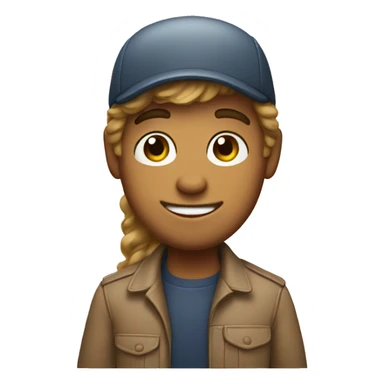 delivery man with long wavy hair on scooter sticker