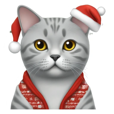 British shorthair cat wearing christmas Sweatshirt  sticker