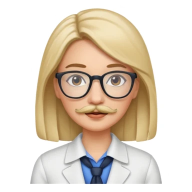 woman with glasses and mustache sticker