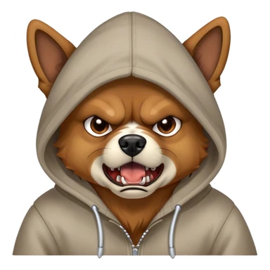 Dog wearing hoodie angry  sticker