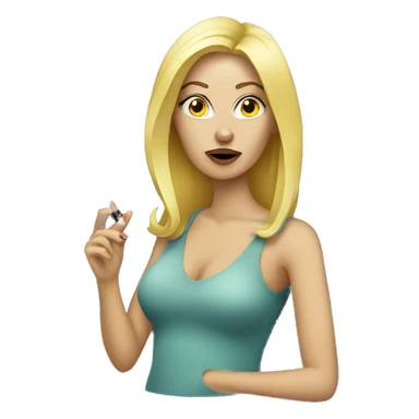 blonde woman smoking vape sticker